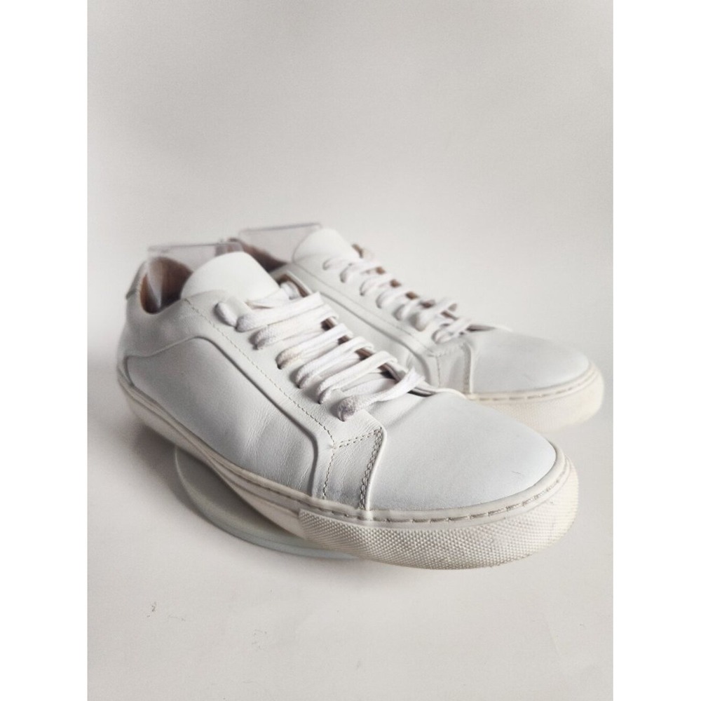 Mercanti Fiorentini Sneakers Size 11 Leather Lace-up Low Top All White Casual